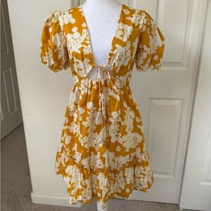 Floral Yellow Mini Dress